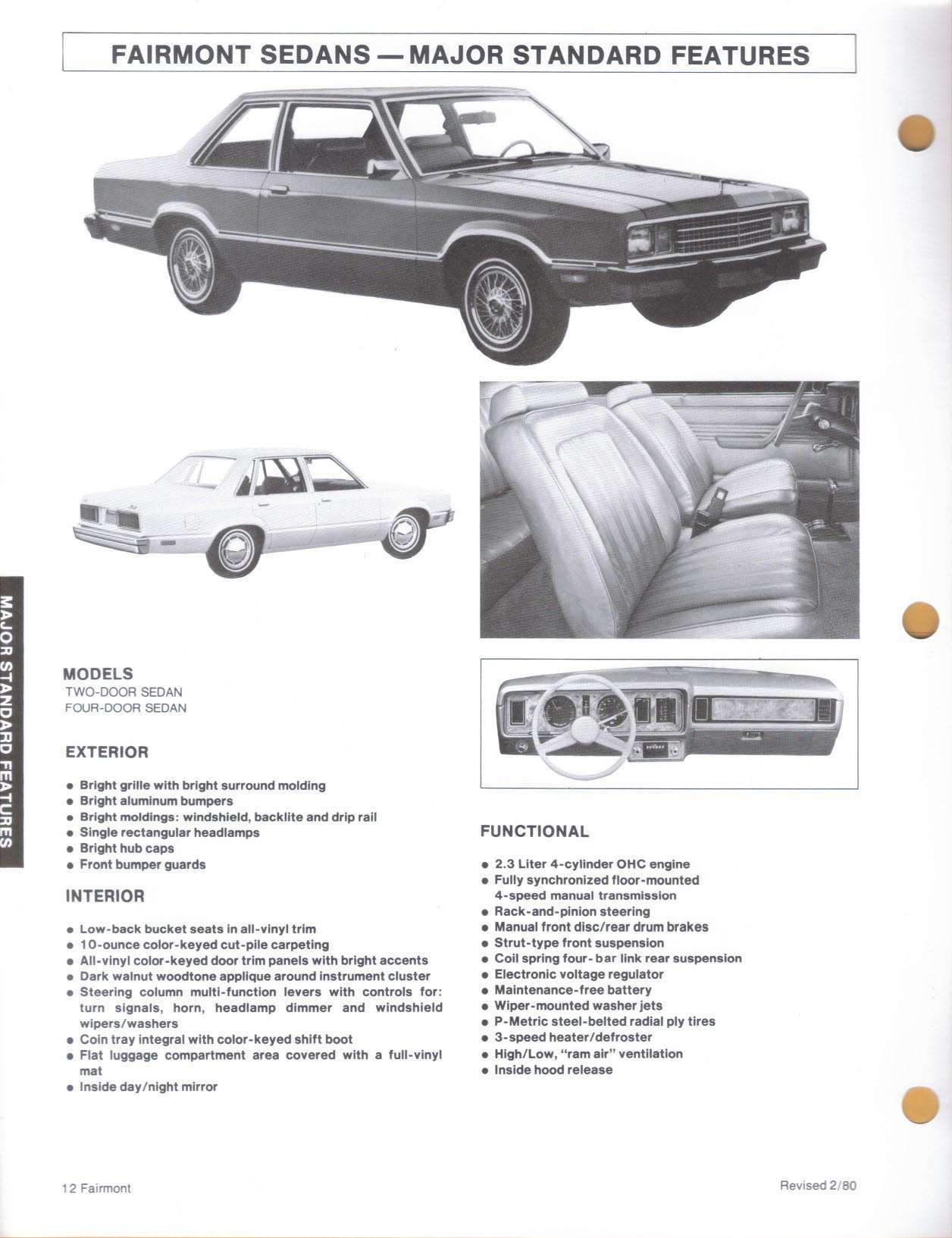 1980 Ford Fairmont Car Facts Booklet